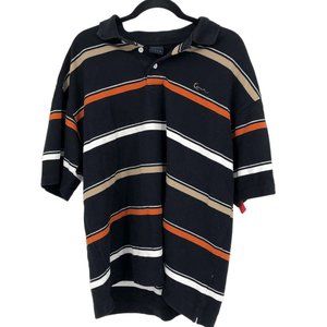 Striped Black and White Polo | Kani Gold XXL